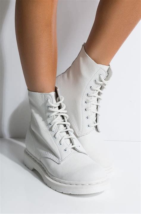 dr martens leather womens  pascal mono virginia boot  white lyst