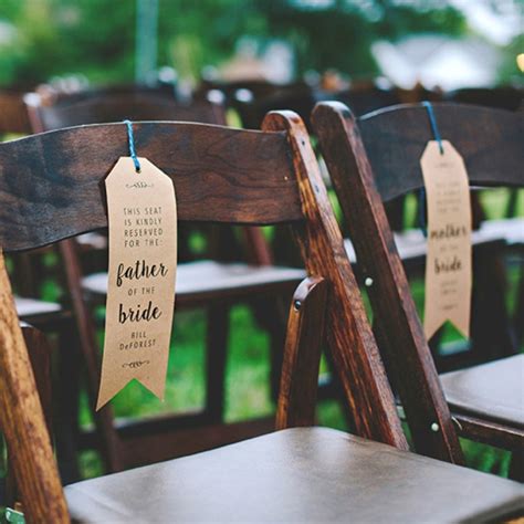 wedding ceremony chair reserved signs