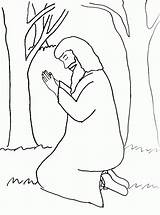 Praying Gethsemane Supper Coloringhome sketch template