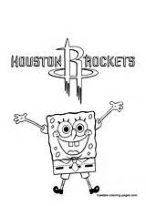 Coloring Rockets Houston Pages Nba Spongebob Print sketch template