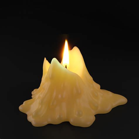 melted candle  model turbosquid