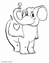 Coloring Pages Valentine Elephant Flower Printable Valentines Holidays sketch template