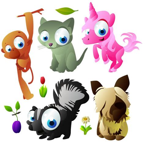 cute cartoon animals   eps   vector