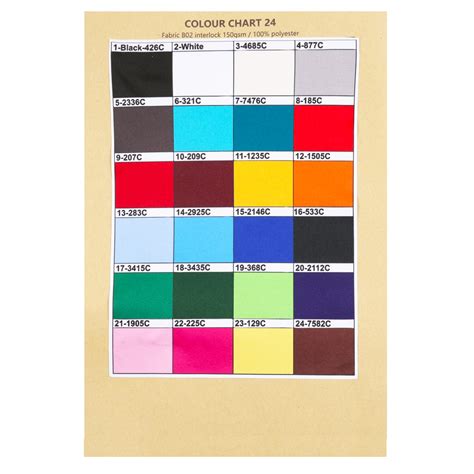 colour chart custom clothing expert