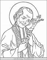 Vianney Priest Thecatholickid Catholic Saints Xavier Children Priests sketch template