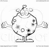 Asteroid Cartoon Coloring Loving Clipart Pages Outlined Vector Cory Thoman Getcolorings Getdrawings sketch template