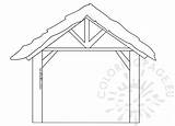 Stable Nativity Manger sketch template
