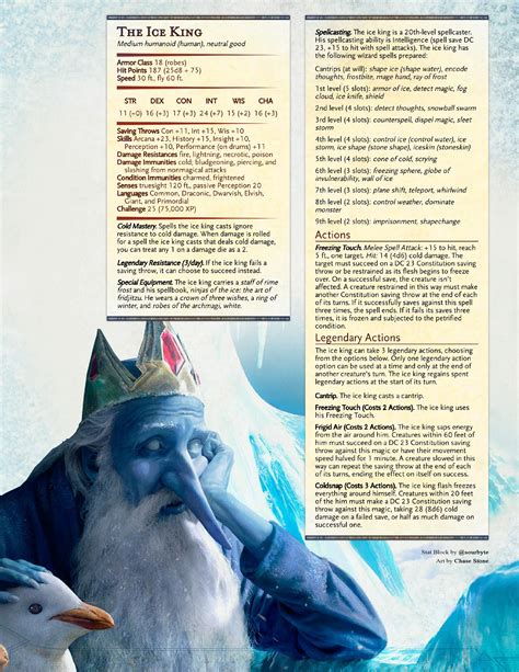 wrote   ice king stat block     dnd  game figured id share adventuretime