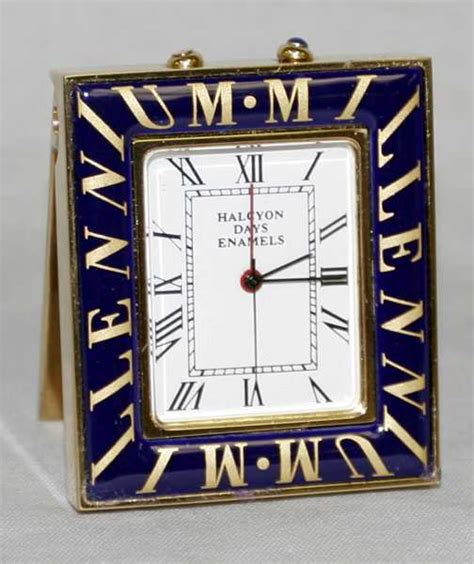 halcyon days english enameled travel clock