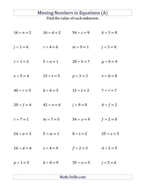 solving  step equations worksheet  algebra worksheets pre