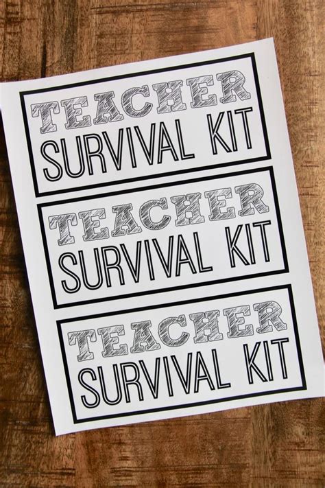 teacher survival kit   printable survival kit  teachers