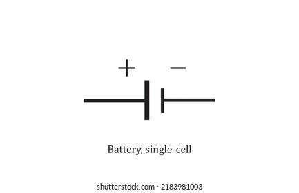 vector electronic circuit symbol battery single stock vector royalty