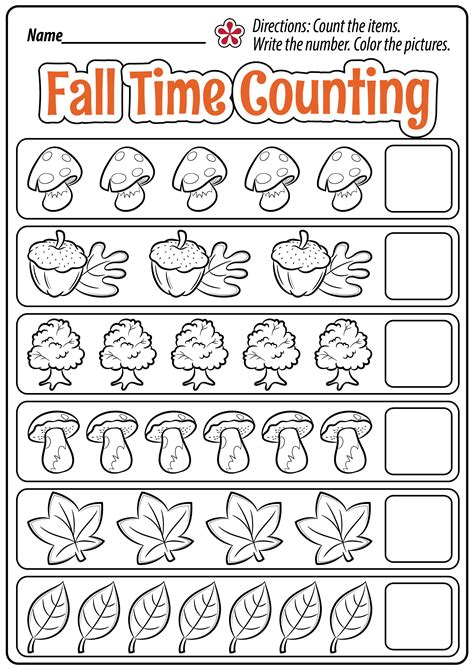 fall math worksheets  kindergarten printable kindergarten worksheets