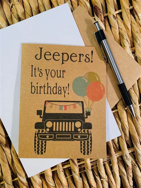jeep birthday card happy birthday jeep style jeep etsy uk