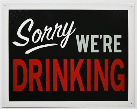 sorry we re drinking tin metal sign closed business bar beer alcohol garage kitchen d49