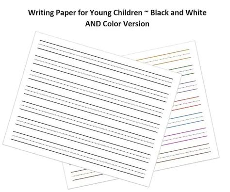 kindergarten printable lined paper  kindergarten lined paper