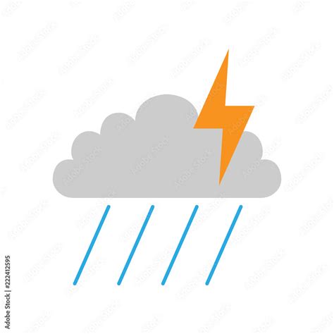thunderstorm symbol cloud lightning  rain weather forecast icon