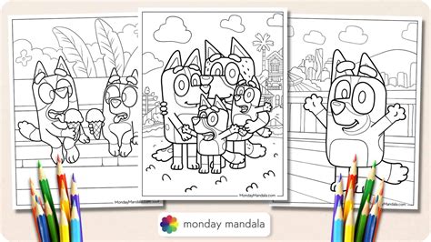 bluey snickers  mackenzie coloring bluey coloring page