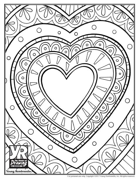 detailed heart coloring pages  getcoloringscom  printable