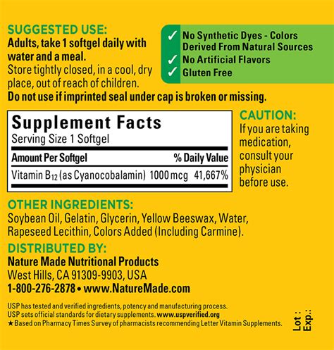 Vitamin B12 1000 Mcg Softgels Convert Food Into Energy Nature Made®
