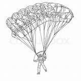 Paratrooper Drawing Silhouette Getdrawings sketch template