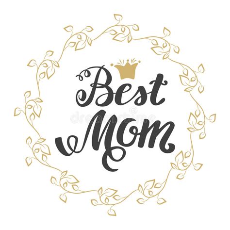 best mom greeting card mother s day hand lettering greeting inscription stock vector
