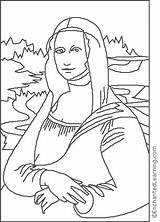 Mona Lisa Coloring Da Vinci Monalisa Enchantedlearning Leonardo Pages Davinci sketch template