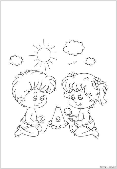 boy girl coloring page