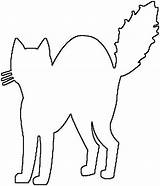 Cat Outline Coloring Pages Halloween Clipart Scared Drawing Printable Color Outlines Cliparts Template Simple Easy Clip Kids Animal Colouring Shape sketch template