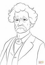 Twain Mark Coloring Pages Famous People Printable Drawings Malcolm Outline Color Drawing Supercoloring Sheets James Category Bandicoot Crash Crafts Beatles sketch template