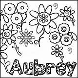 Aubrey Coloring Pages Name Names Girl Choose Board Color sketch template
