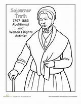 Coloring History Women Harriet Pages Tubman Truth Sojourner Month Printable Sheets Color Worksheets Rosa Parks Douglass Frederick Activities Colouring Drawing sketch template