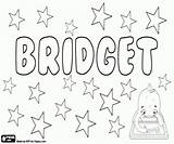 Name Bridget Coloring English Girl sketch template