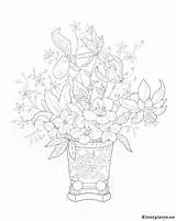 Kleurplaten Boeketten Bouquets Malvorlage Downloaden Uitprinten Vriend Stemmen Stimmen sketch template