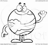 Venus Planet Cartoon Coloring Waving Clipart Cory Thoman Outlined Vector Pages Drawing Getdrawings Royalty Getcolorings sketch template