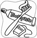 Toothpaste Coloring Toothbrush Floss sketch template