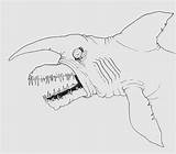 Shark Goblin Coloring Pages Deviantart Template Sketch Downloads sketch template