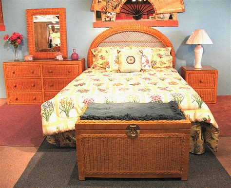 Caramel Traditional Wicker Bedroom Collection Bedroom Collections