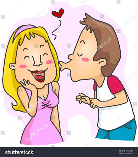 Illustration Man Kissing Girl Stock Vector Royalty Free 67052527