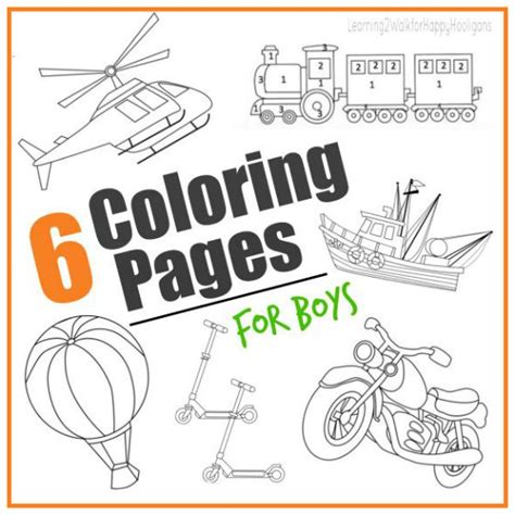 transportation colouring pages  boys happy hooligans