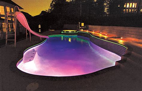 ground swimming pool lighting ideas  colors