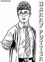 Potter Harry Coloring Pages Print Wand sketch template
