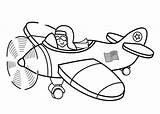 Pilot Coloring Airplane Kids Pages Color Hat Template Airplanes sketch template
