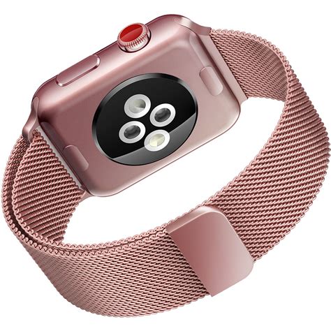 apple  band mm rose gold milanse mesh loop magnetic strap wristband replacement