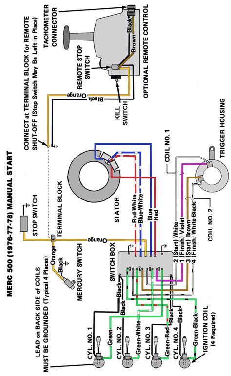 hp mercury outboard wiring diagram schematic