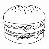 Coloring Pages Hamburger Hamburgers Mac Big Food Burgers Choose Board sketch template
