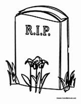 Rip Tombstone Graveyard Halloween Coloring Pages Cemetary Blank Colormegood Holidays sketch template