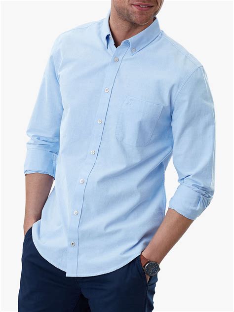 joules laundered oxford classic fit shirt soft blue  john lewis partners
