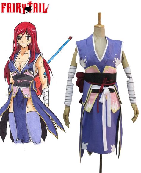 japan anime erza scarlet kimono fairy tail cosplay costume  anime