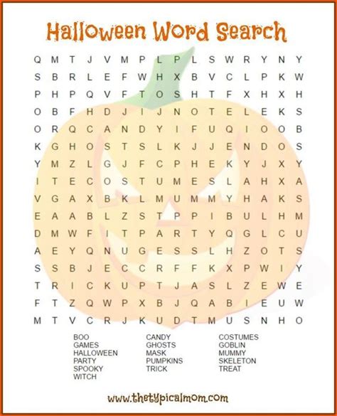 halloween word search word search   halloween printables